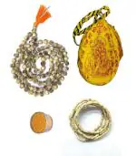 Spherulemuster Wooden Tulsi Mala,Gomukhi Bag,Kanti Mala,Chandan Tika,Multicolor