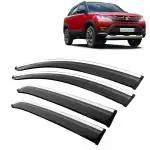 Kingsway Car Wind Deflectors Rain Guard Window Visor for Maruti Suzuki Brezza 2022, 2023, 2024, 2025 Model, Car Door Visor with SS Lining Online India, Car Sun Shades