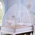 Fegore White Polyester Foldable King Size Mosquito Net For Double Bed, Expandable