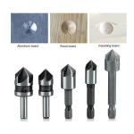 DY TOOLS 5Pcs Countersink Bit Set 82 Degrees Metal Drilling Woodworking