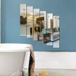 Look Decor Frame Silver 3D Acrylic Mirror Wall Sticker (Pack Of 12)