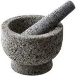 Subaa Mortar and Pestle Set Stone | Ginger Garlic Crusher for Kitchen |Ammikallu(4.5INCH)