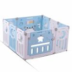 Baybee Blue Smart Folding Portable Baby Activity Playard playpen 8 Panels & 2 Gates (3 Years)