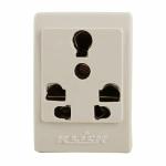 Klick 6 Pin MultiPlug Light To Power Universal Socket, Universal Five Pin Plug Socket, with Surge Protector (6/16A, Pack of 2)