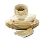 Signoraware Square Plastic Dinner Set, 24-Pieces, White