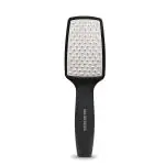 MAJESTIQUE Pedicure Foot File, Professional Callus Remover, Skin Scrubber for Dead Skin, Leg Cleaning Products, No Risk of Injury, Laser-Cut Stainless Steel Scrubber, Multi-Usage - Black