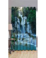 Frimerr Multicolor Waterfall 3D FRIMERR Digital Printed Polyester Door Curtains (Set of 1)