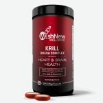 WishNew Wellness KRILL OMEGA COMPLEX | Heart & Brain Health Formula | 60 Softgel Capsules