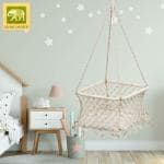 Curio Centre Cotton Small Baby Hanging Swing for Kids (White)
