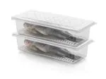 CARTIVA Fridge Storage Containers Refrigerator Fish Chicken Storage Containers Fridge Storage Boxes With Removable Drain Plant Food Storage Containers,(1500ML) Pack of 2
