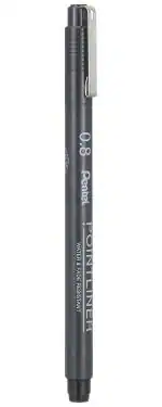 Pentel Pointliner Drawing Pen | Durable Tip & Acid Free Ink | Water And Fade Resistant Pigment Ink | Black (5, 0.8)