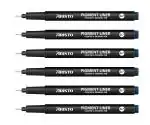 Aristo 0.7mm Pigment Liner 6 Pens, Waterproof Quick Drying Lightfast Pigmented Black Ink Pen Ideal for Technical Drawing Sketching Illustrations Outline Mandala Creative Drawing Pen