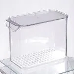 INKULTURE Clear Acrylic Pantry Organizer Bin With Handle For Food Storage, Refrigerator, Fridge, Cabinet, Kitchen, Countertops Etc (8702) Rectangular