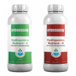 Garden Genie Hydro Grow A & B Hydroponic Nutrient Bottles - 200 ML | NPK, Macro & Micro Nutrients for Plants | Balanced Plant Nutrition for Hydroponics - Makes 20 liter Nutrient Solution