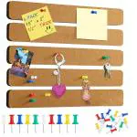 Climberty 5 Pack Felt Bulletin Board, Felt Message Board With 35Pcs Drawing Pins, Self-Adhesive Lightweight Bulletin Board Strips For Paste Notes, Photos, Schedules (Brown)