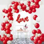 RG Accessories Red, White Latex Solid Vlntin-Grlnd Balloon (Pack Of 104)