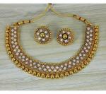 Gyaan Jewels Handmade Alloy Earring and Necklace Set White (Women, Girls) Free Size