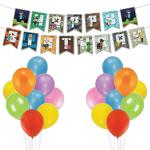 Festiko 26 Pcs Minecraft Birthday Party Decorations Combo Banner, Balloons