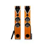 TRUVISON TV-555BT 2.0 Channel Wired Tower speaker | Multimedia Speaker System, RMS - 200 Watts, Bluetooth Connectivity, Karaoke Support, AUX, RCA, USB, FM, Bluetooth, Remote Control, Wood Finish.
