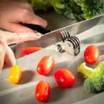 Denique Stainless Steel Manual Knives Sharpener with Plastic Handle Black and Silver