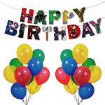 Festiko Superhero Birthday Party Supplies For Kids, 26 Pcs Superhero Character Theme Party Decorations, Birthday Decorations, Happy Birthday Combo (Banner, Multicolor Balloons)