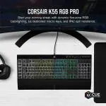 Corsair K55 RGB PRO - Dynamic RGB Backlighting Six Macro Keys Keyboard Detachable Palm Rest