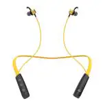 NU REPUBLIC Jive J5 Neckband Headphone 36 Hours playtime, XBass Technology, Passive Noise Isolation, Micro Woofer for 3D Sound Metal Earbuds, Flexible Design Headset (Yellow)