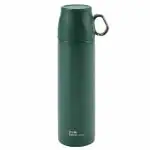 The Better Home Insulated Flask 500ml with Cup, Thermos Flask, Coffee Flask & Tea Flask for Home & Office Use, Leak Proof & Rust Proof Small Flask, 6 Hours Hot & Cold (Green, Stainless Steel)