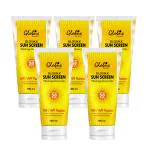 Globus Remedies Glosika Sunscreen Lotion, SPF 50 PA+ + + Up to 12hrs Protection with almond & Rose Extract 100ml (pack of 5)