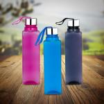 galleyway Frosty Plastic Food Grade Fridge Square Water Bottle Set With SS Cap (Pack of 3)