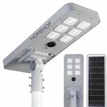 Homehop 350Watts Solar Street Lights Outdoor with Security Camera Waterproof 45 LEDsMotion Sensor Lamp with Remote Controller (Cool White-Aluminum)