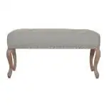 ARTISAN FURNITURE Cream Upholstered Studded Hallway Bench 90x40x45 cm.
