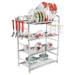 Maxtan Stainless Steel 4 Shelf Wall Mount Kitchen Racks | Dish Rack with Cutlery and SHYAMte Kitchen Stand (24x18)