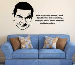 Lanstick Vinyl Black Mr. Bean Image With Motivational Quotes Self Adhesive Wall Sticker 24 inch