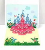 Designarium Konkan Mart 3D Popup Fairy Doll Cake Pink Daughter Princess Happy Birthday Wishes Greeting Card