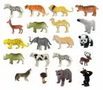 Grest Realistic Small Size Wild Safari Zoo Jungle Animals Vinyl Plastic Figures Toy Play Set with Elephant, Giraffe, Lion, Tiger, Gorilla for Kids - 20 Pcs