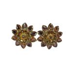 Priyansh Enterprise Handmade Gold Crystal Ad Earrings For Parties, Festivals For Women