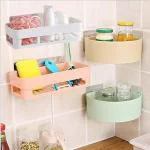 SHOPITECH COMBO OF 4 PCS Bathroom Shelf Rack / Kitchen Shelf / Wardrobe Shelf / Perfume Rack Plastic Wall Shelf ( 2 Bathroom Shelves + 2 Corner Shelf Bathroom )