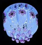 SHRI MAHAL ANTIQUES Round Glass 300 mm LED Chandelier Ceiling Light