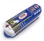 QIPS B-278 Blue Engine Shaped Multi-Layer Metal Pencil Box