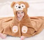 BRANDONN Beige Newborn Hooded Wrapper Baby Blanket 0-6 M (82 cm x 80 cm)