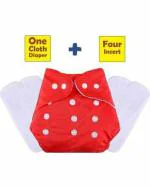 BEAUTIQ BABY COLLECTIONS CHARMING STARS Reusable Baby Cloth Diaper with Insert Nappy Liner Pad - L (Pack of 5)