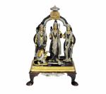Idol Collections Multicolor Brass Ram Darbar Statue Idol Religious, Metal Europiun Zingo Leafs Decor Decorative Wall Hanging With Led Lights Showpiece Home Livining Room Bedroom Gift Item, 30 Inch