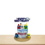 Festiko Among Us Theme Cake Topper, Among Us Theme Birthday Decoration Supplies, Among Us Theme Party Favors, Cake Decorating Items
