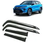 Kingsway Car Wind Deflectors Rain Guard Window Visor for Toyota Urban Cruiser Hyryder 2022, 2023, 2024, 2025 Model, Car Door Visor with Chrome Lining Online India, Car Sun Shades