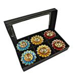 A V Gifts and Handicrafts Brass Iron Made Sunflower Diya Set of 6