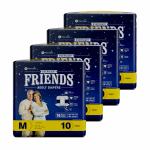 Friends Overnight Adult Diapers Tape Style - 40 Count (Medium) with odour lock and Anti-Bacterial Absorbent Core