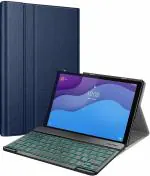 ProElite Keyboard case for Lenovo Tab M10 HD 2nd Gen TB-X306X / Smart Tab M10 HD 2nd Gen TB-X306F, Magnetic Detachable Wireless Bluetooth Keyboard Built-in 7-Colors Backlit, Dark Blue