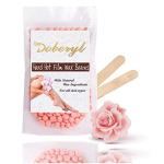 Doberyl Painless Brazilian Hair Removal Hard Film Hot Wax Beans for Stripless Body Waxing at Home with free spatula (color may vary, 100g)