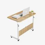 Oncarnival Computer Student Laptop Desk Height Adjustable Wooden Laptop Table Computer Standing Desk with Wheels